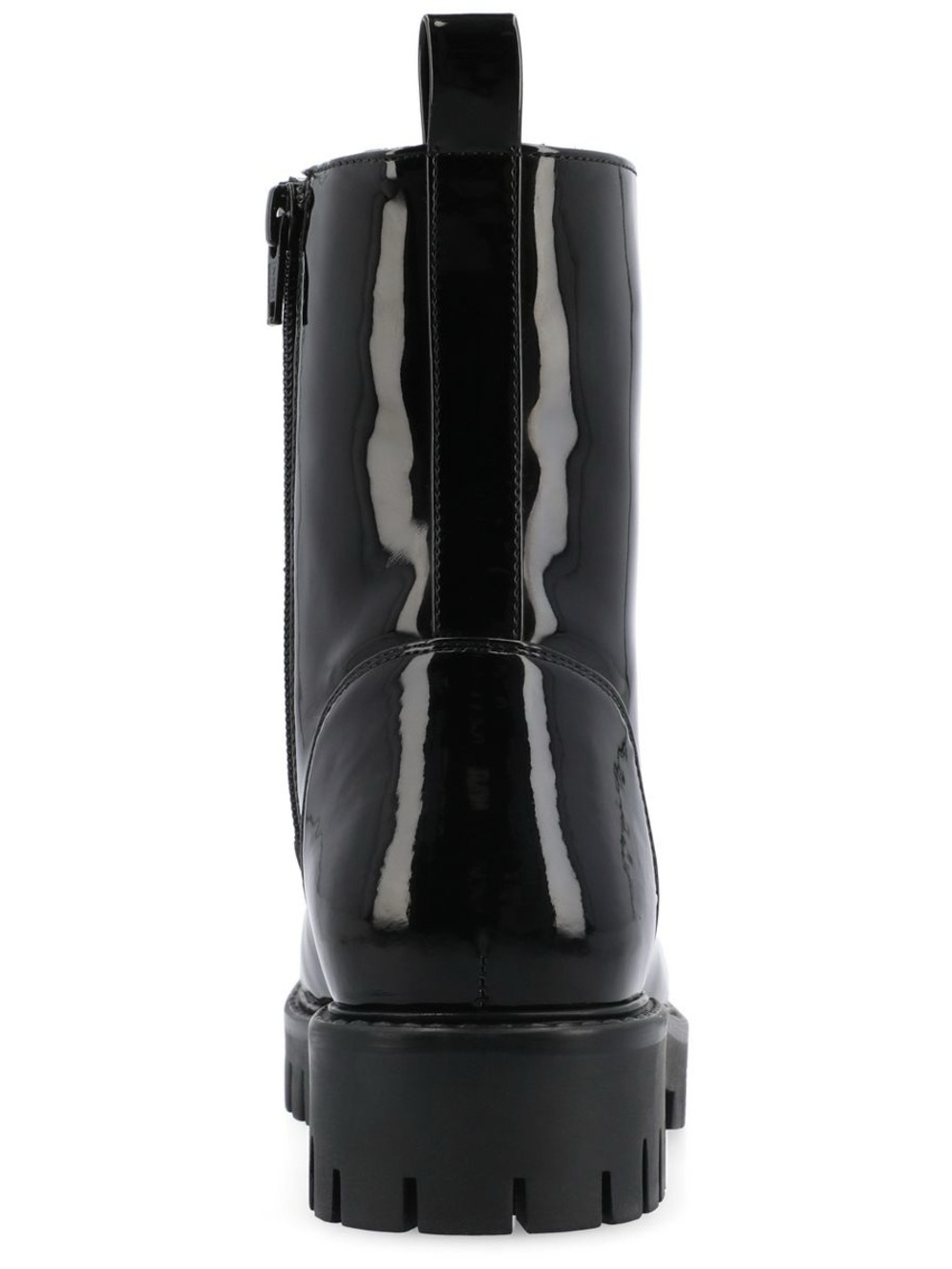 ♥️♥️ Journee Collection Women's Aaley Lace Up Lug Combat Bootie - Patent/Black - Picture 3 of 9